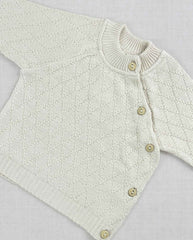 Set Primer Día Tejido Rombos Beige Niños