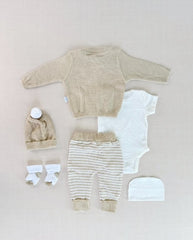 Set Primer Día Bordado Jirafa Beige Completo