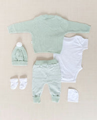 Set Primer Día Bordado Jirafa Verde Green