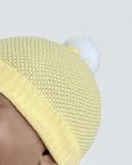 Set Primer Día Bordado Jirafa Amarillo Gorro