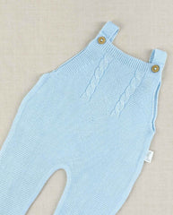 Set Primer Día Tejido Overol Cuello Azul Blue