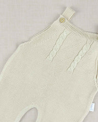 Set Primer Día Tejido Overol Cuello Café Niños