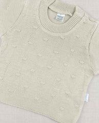 Set Primer Día Tejido Puntos Café Bebe