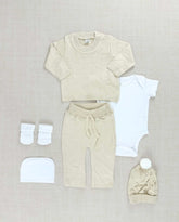 Set Primer Día Tejido Puntos Cafe