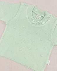 Set Primer Día Tejido Puntos Verde Detalle