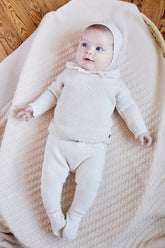 Primer Dia Tricot Beige Cuello Volante