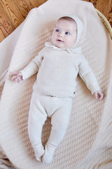 Primer Dia Tricot Beige Cuello Volante