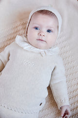 Primer Dia Tricot Beige Cuello Volante