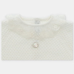 Primer Día Tricot Crudo Bolero Encaje