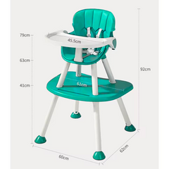 Silla Comedor Escritorio 2 en 1 Verde Turquesa