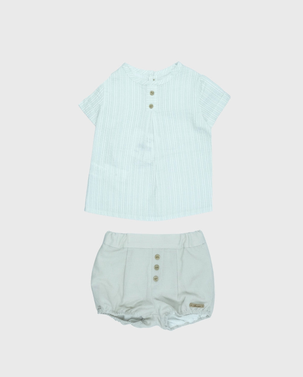 Conjunto Bermuda Lino Rayas Marín Aranda