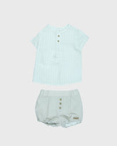 Conjunto Bermuda Lino Rayas Marín Aranda