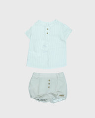 Conjunto Bermuda Lino Rayas Marín Aranda