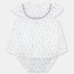 Vestido Estampado Flores Blanco