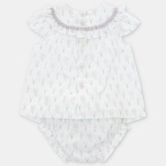 Vestido Estampado Flores Blanco