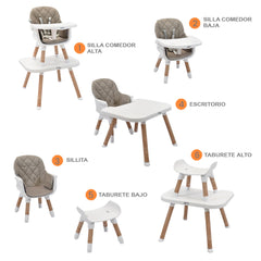 Silla Comedor Mila 6 en 1 Arena Priori