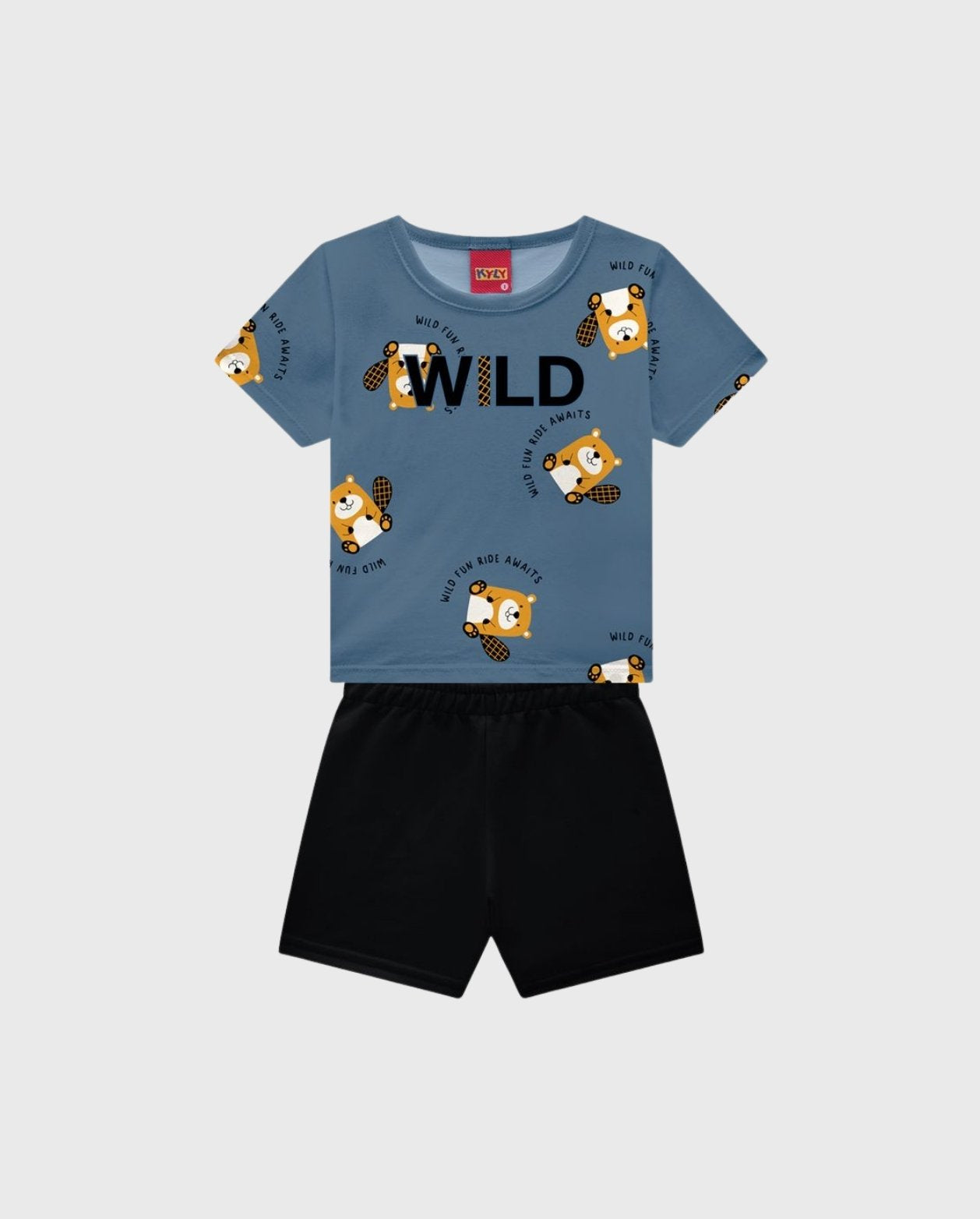 Conjunto Bermuda Estampado Castor Blue