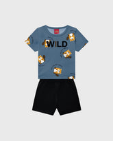 Conjunto Bermuda Estampado Castor Blue