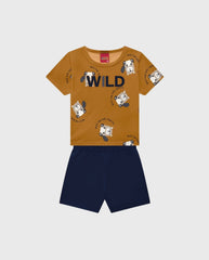 Conjunto Bermuda Estampado Castor Bebe