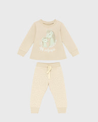 Pijama Pantalón Manga larga Caballos Beige