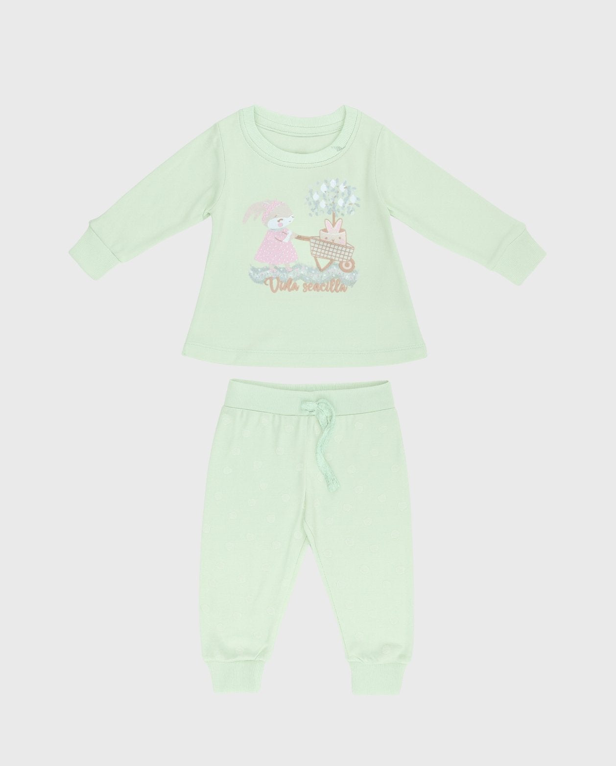 Pijama Pantalon Manga larga Coneja Verde