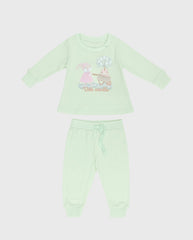 Pijama Pantalon Manga larga Coneja Verde