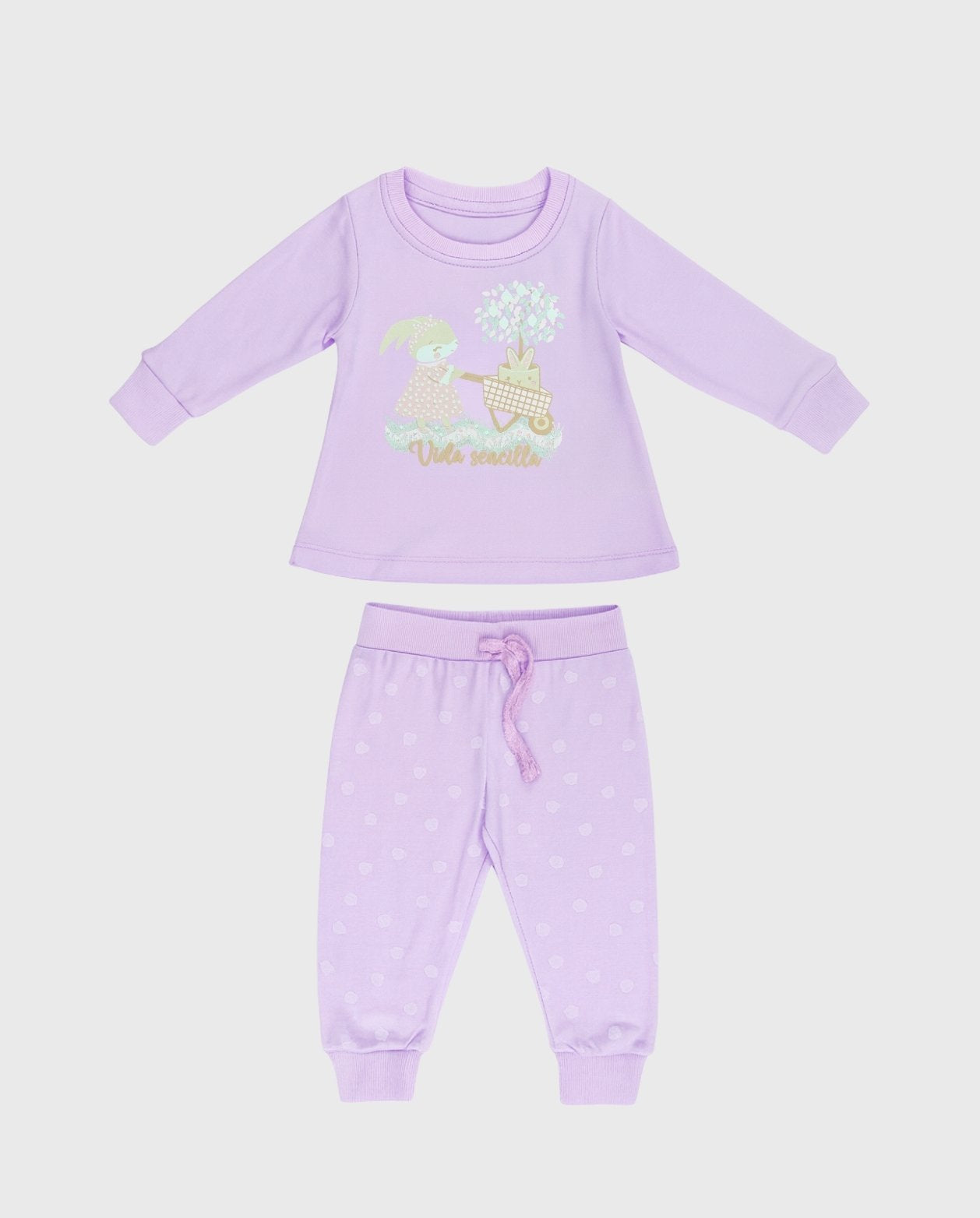 Pijama Pantalon Manga larga Coneja Morado