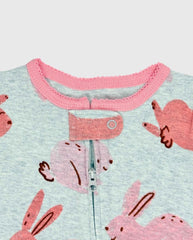 Pijama Enteriza Estampado Conejo Gris Detalles
