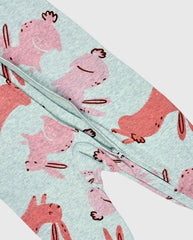 Pijama Enteriza Estampado Conejo Gris Rosa