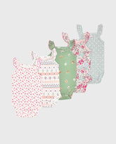 Set 5 Bodys Tiras Estampado Verde