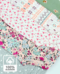 Set 5 Bodys Tiras Estampado Verde Algodón