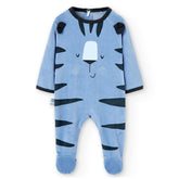 Pijama Terciopelo Estampado Tigre Azul