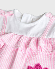 Vestido Rayas Tulipan Rosa Boboli Detalle