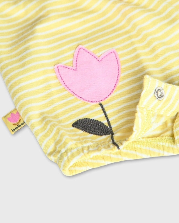 Pelele Rayas Tulipan Amarillo Boboli Boton