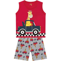 Conjunto Bermuda Jirafa Interactiva – Verano Niño Rojo