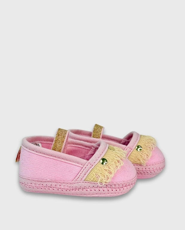 Baletas sin Suela Flecos Rosa