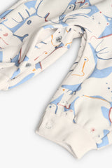 Camiseta azul de manga larga para bebé