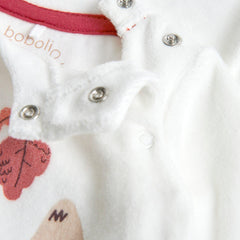 Pijama Terciopelo Estampado Ositos Blanco