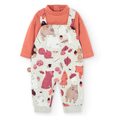 Conjunto Buso y Overol Oso Salmon