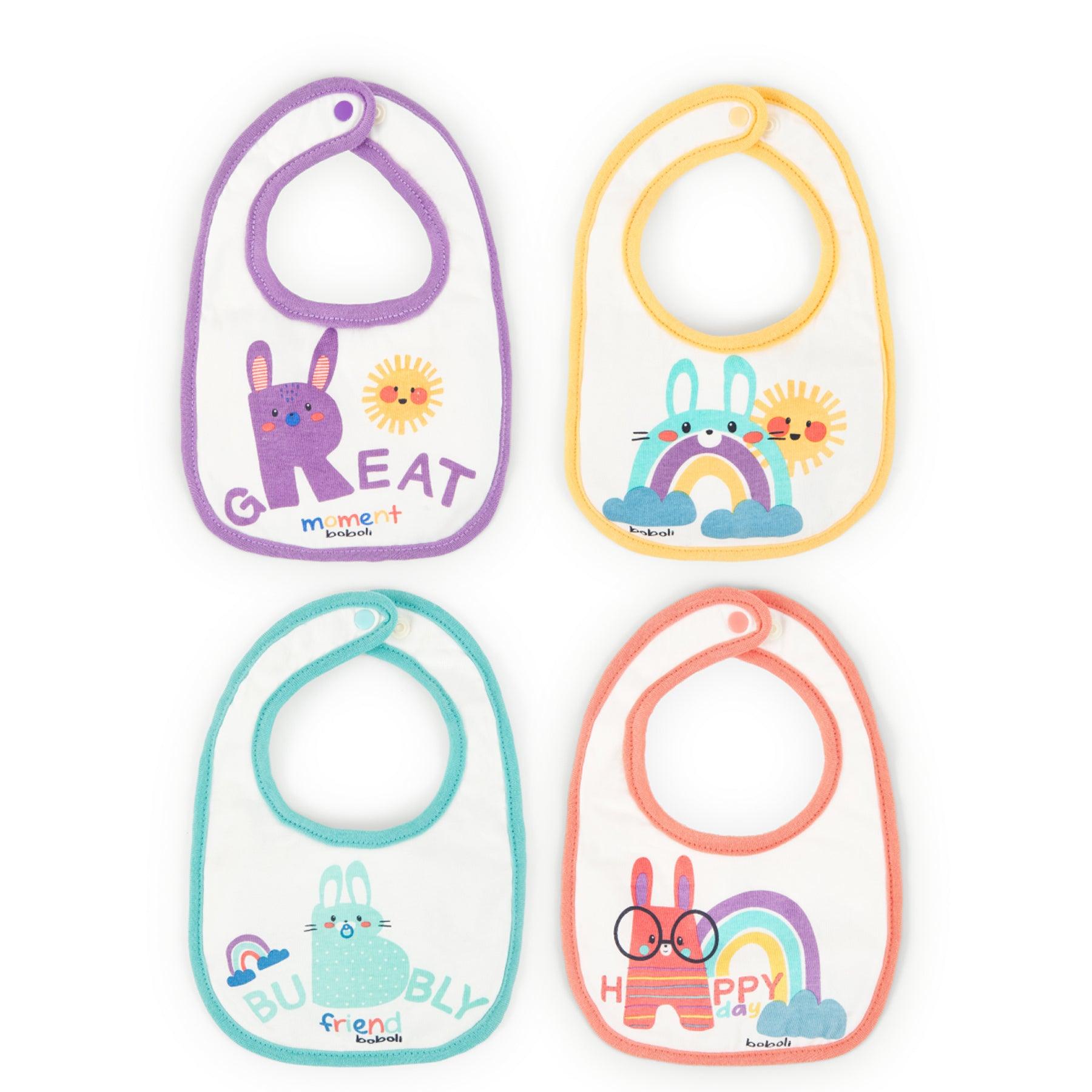 Set 4 Piezas Baberos Estampados Conejito Boboli