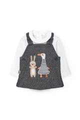 Vestido Bordado Patos Negros Boboli