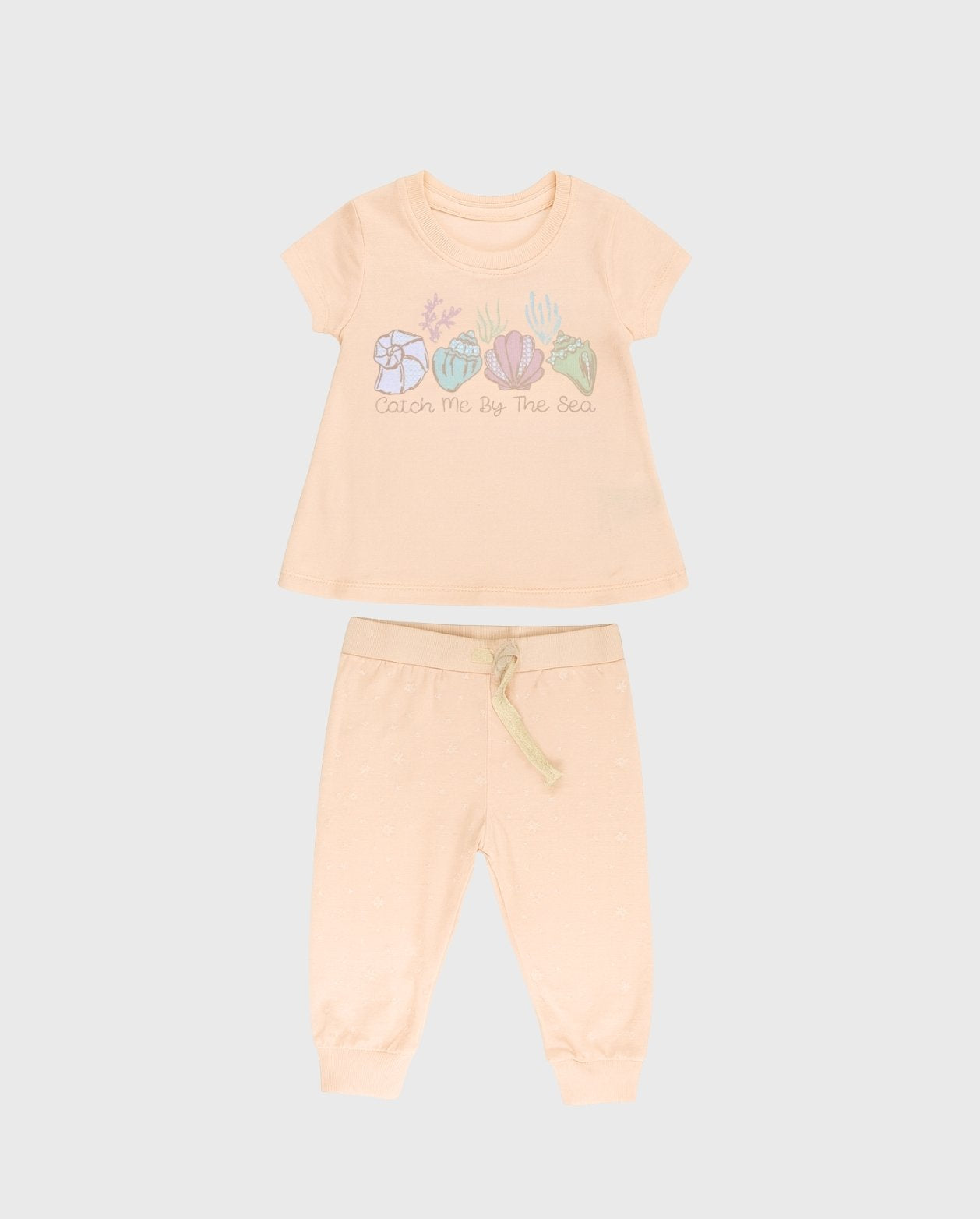 Pijama Pantalón Corta Conchas Sea Salmon