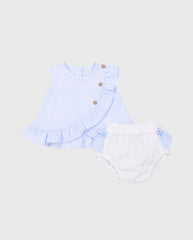 Conjunto Panty y Blusa Rayas Azul