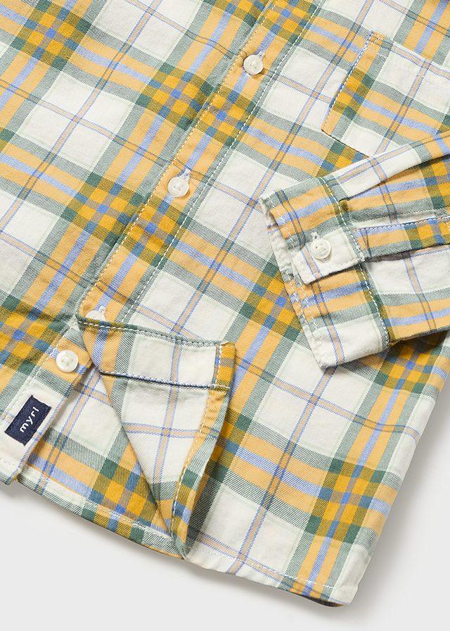 Camisa Manga Larga Cuadros Amarilla Mayoral Botones