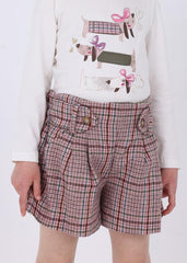 Short Cuadros Orquídea Mayoral Botones