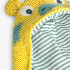 Saco Tricot Con Capota Amarillo