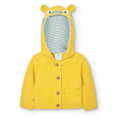 Saco Tricot Con Capota Amarillo