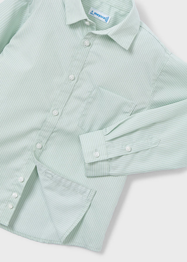 Camisa Líneas Verde Menta Niño Mayoral detalle