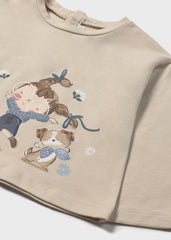 Blusa Manga Larga Muñeca Beige Mayoral Detalle