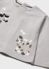 Blusa Manga Larga Jirafa Gris Mayoral detalle
